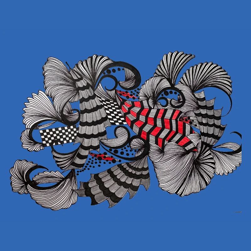 Black White Red Pattern