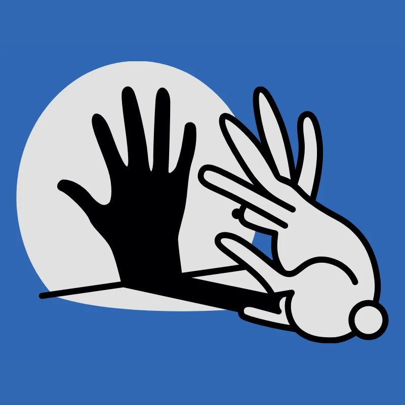 Hand shadow play rabbit shadow theater