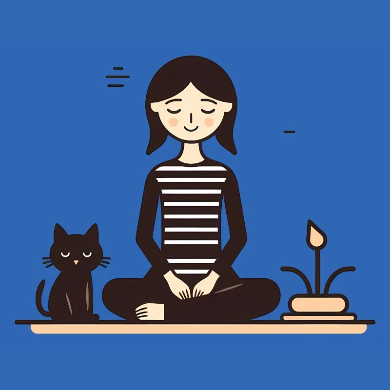 Relaxing with a cat
