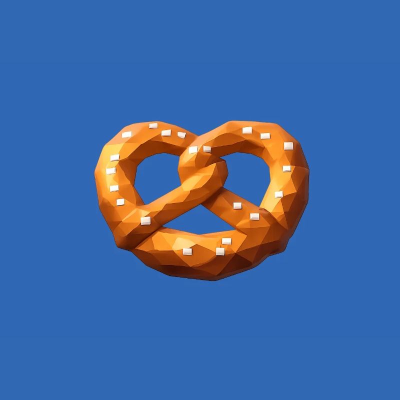 Low Poly Orange Polygonale Brezel