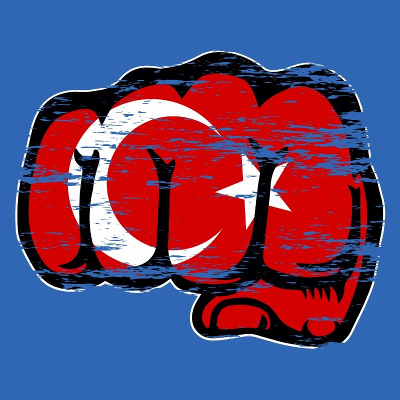 Poing de main drapeau turc utilisé