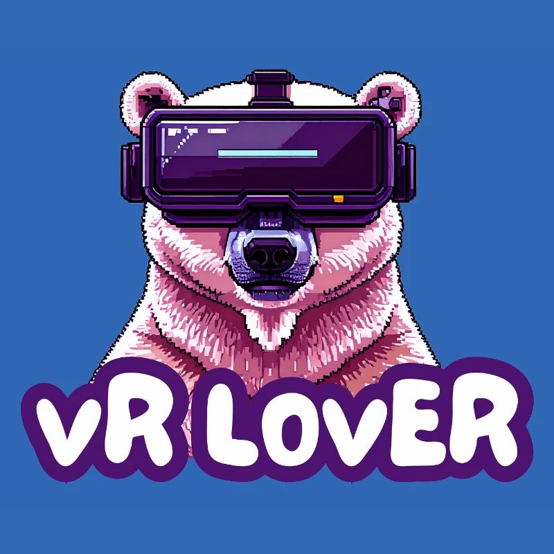 VR Bär mit Virtual Reality Brille