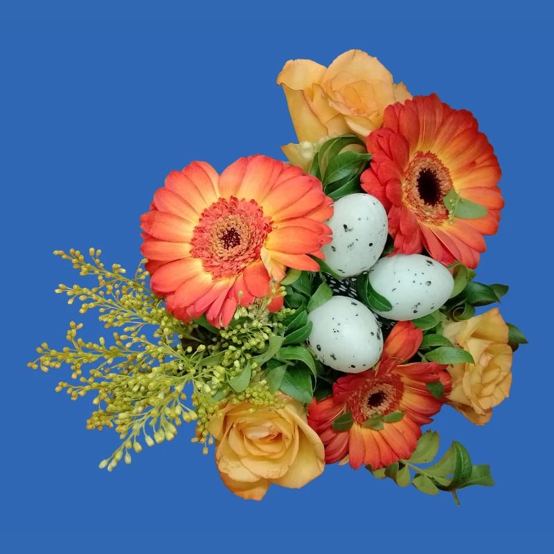 Bouquet with Easter Eggs Pattern