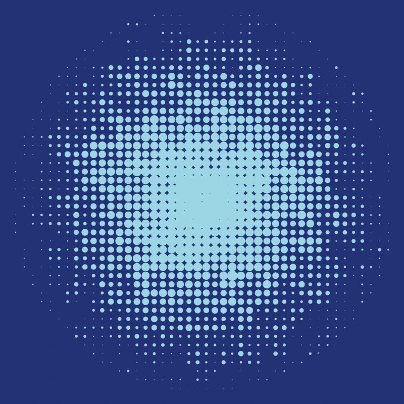 dotted round background light blue