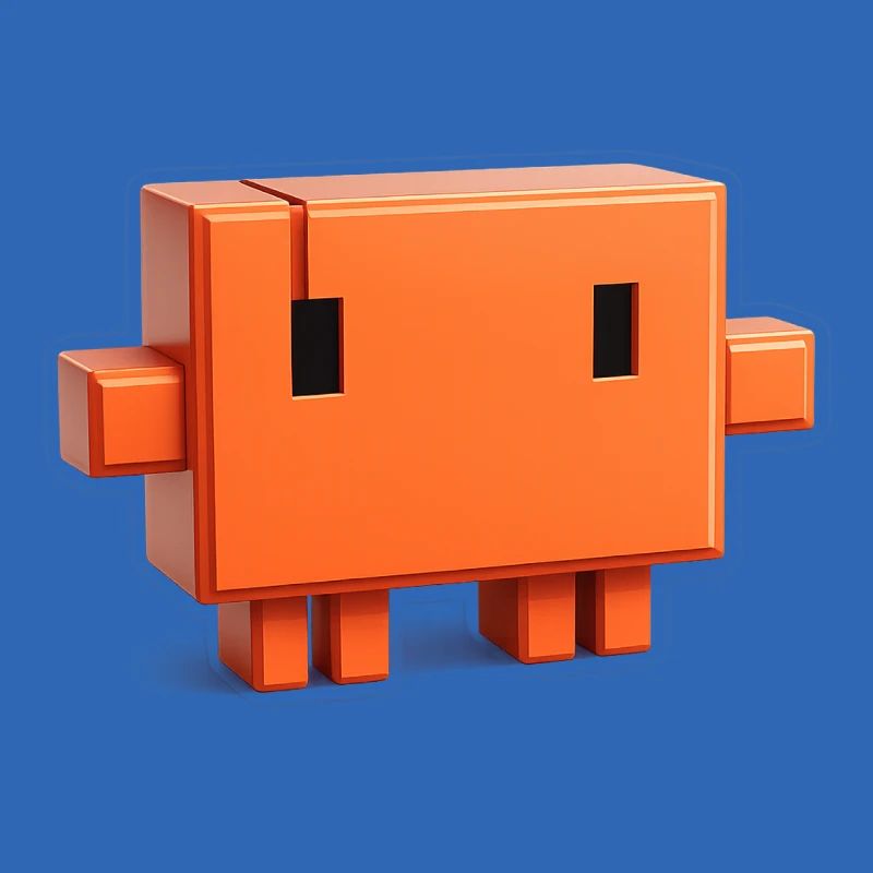 Claude Code Pixel 3D Mascot Cute Dev Sticker