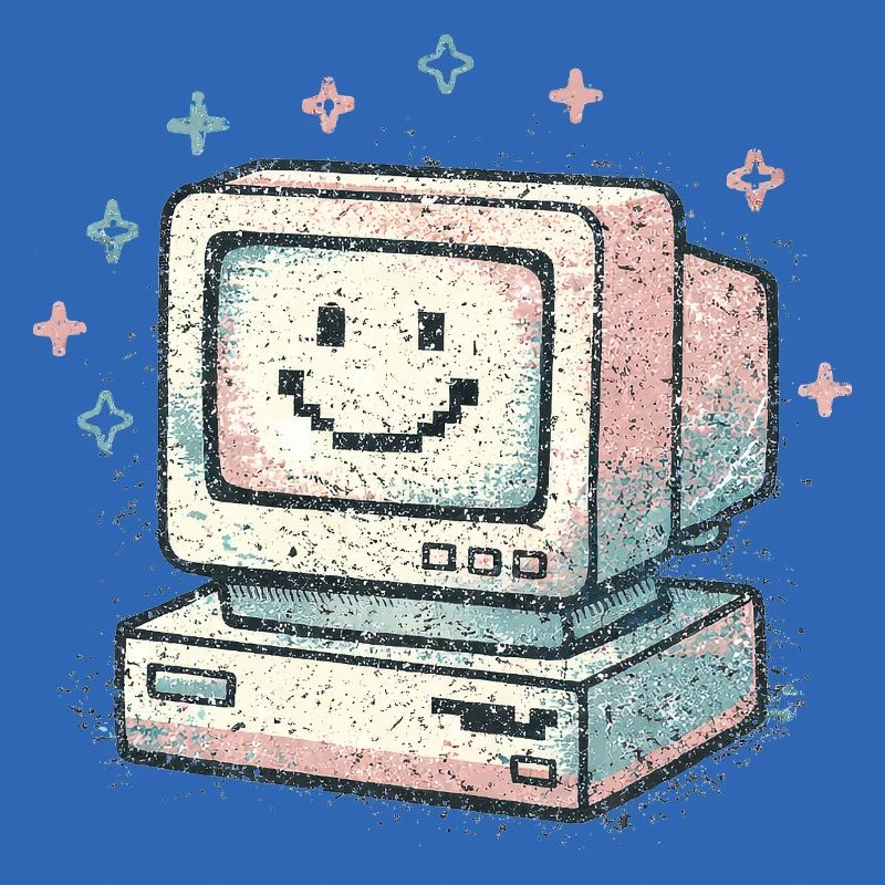 Cute Retro Computer Vintage 80s Tech Style
