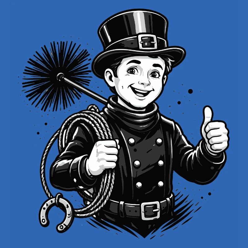Dessin animé joyeux du ramoneur de cheminée
