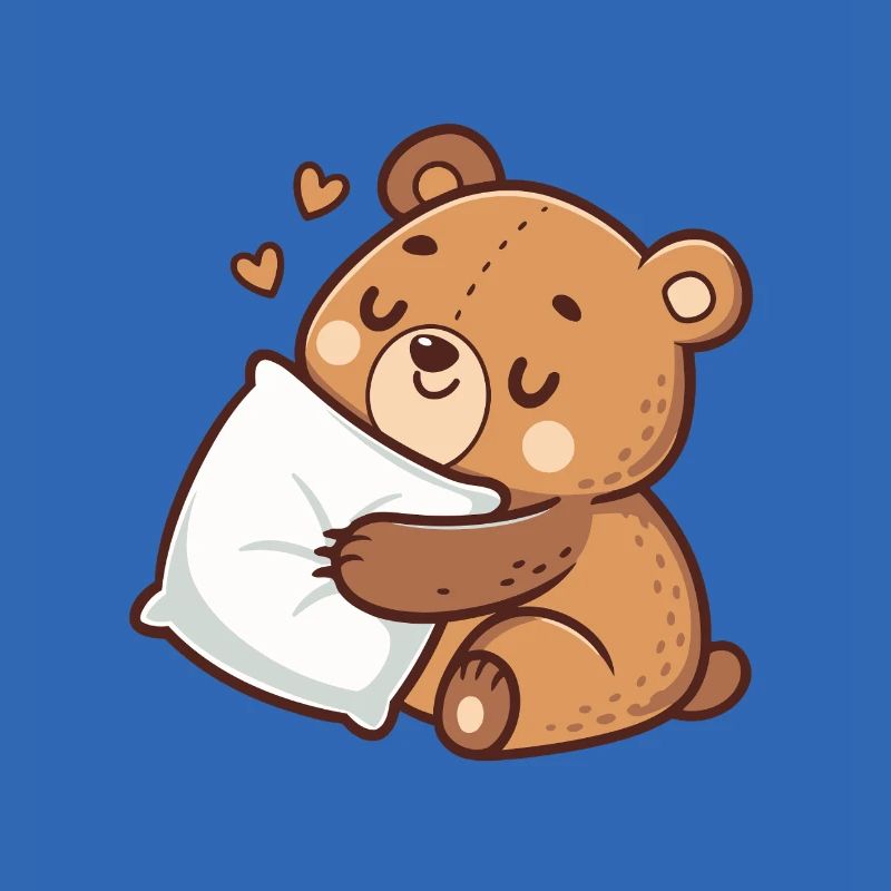 Soft cuddly bear on pillow