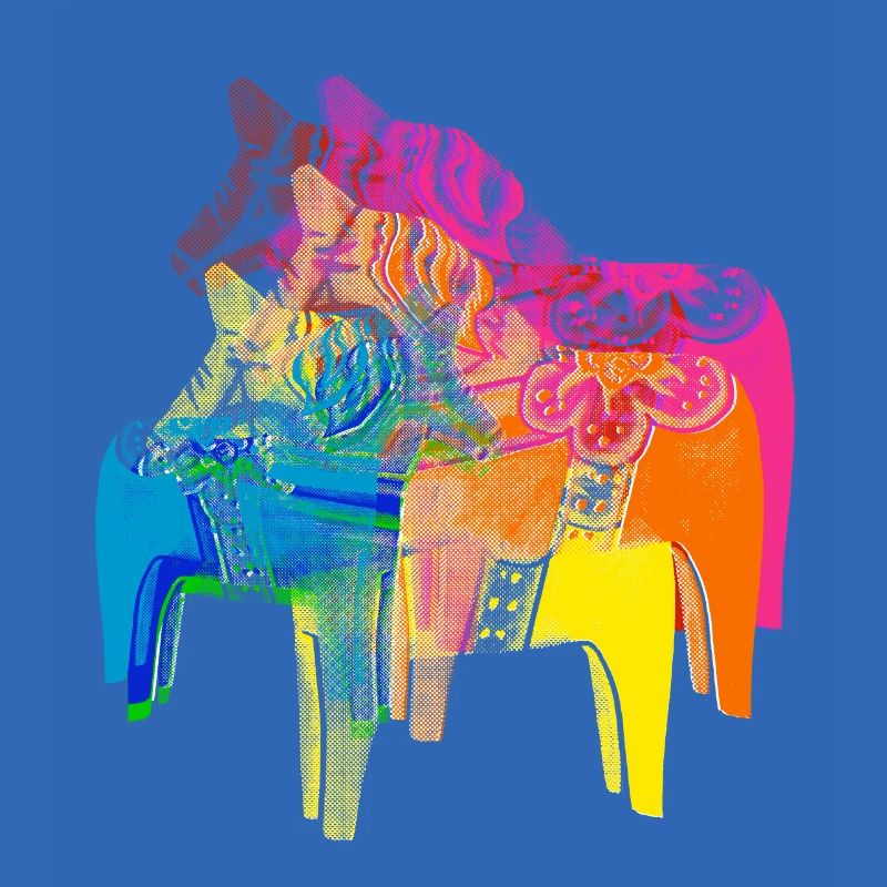 Pop Art Dala Pferde -Weihnachts Pulli Skandi Style