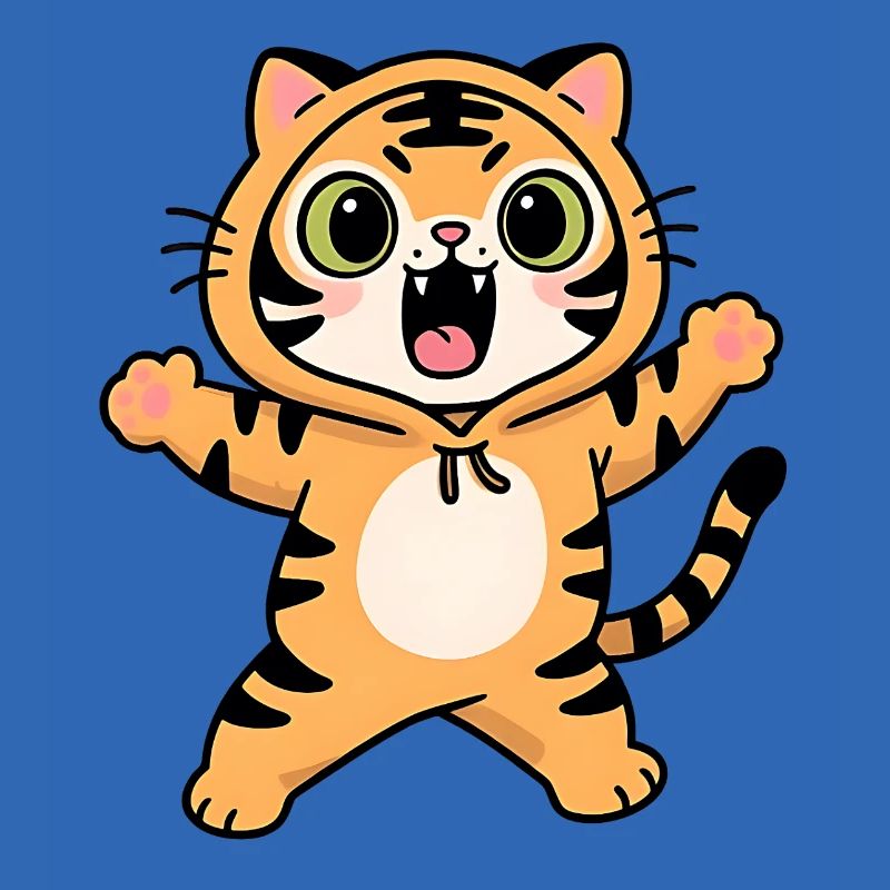 Roaring Tiger Kawaii Kinder Kapuzenpullover