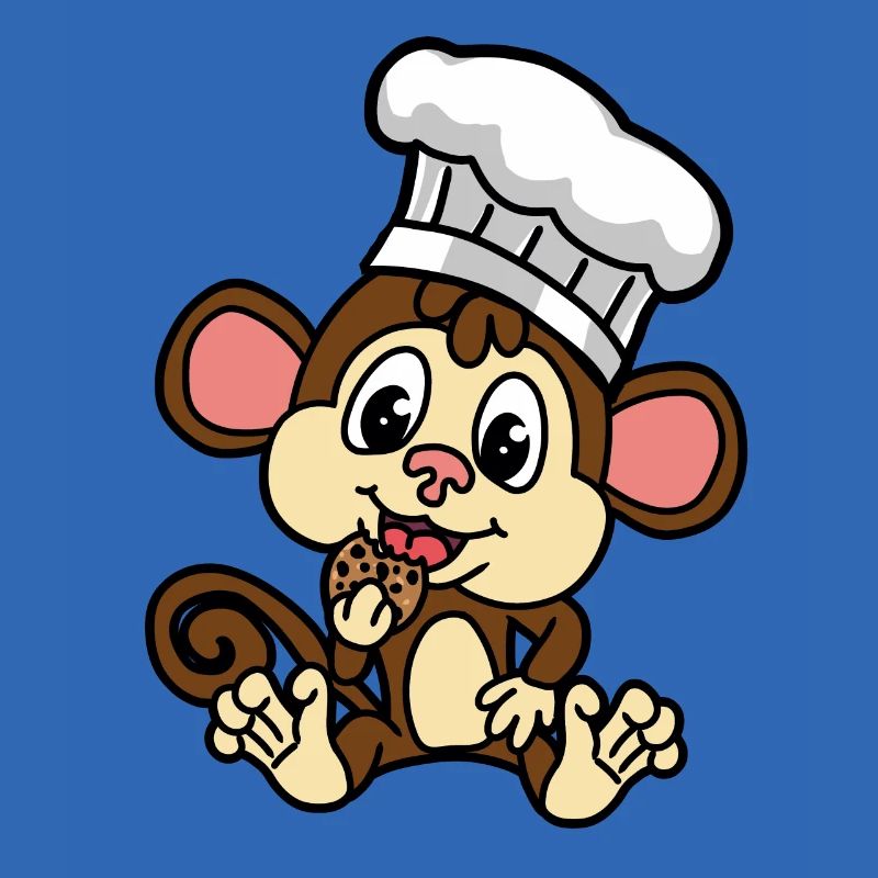 Drôle de petit singe avec biscuit petit baecker