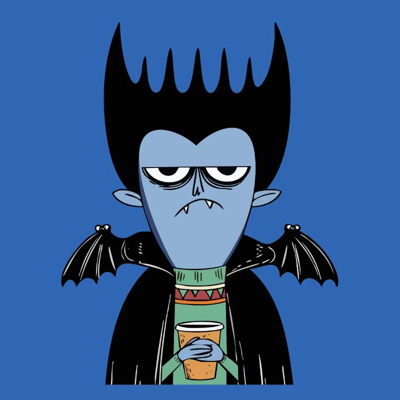 Coffee Vampire | Funny Vampire with Bat Wings