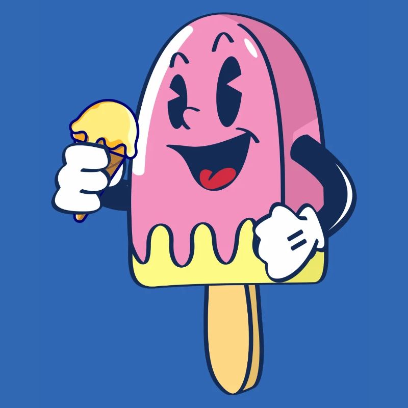 Fröhlicher Kindereis Charakter Eiscreme Eis