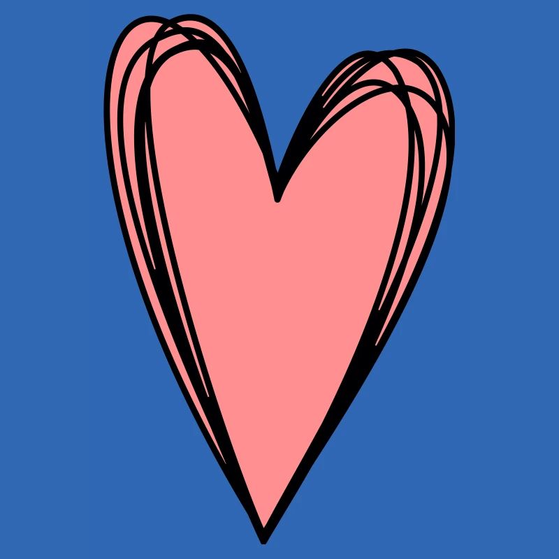 Herz rosa Scribble Doodle Geschenk Liebe