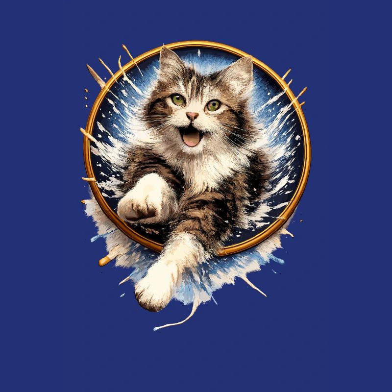 Saut de l’anneau pour chat dans un éclaboussure d’eau