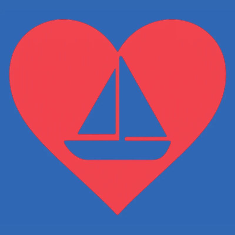 Herz mit Segelboot Design
