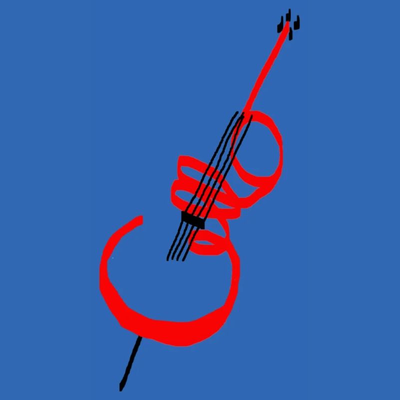 Cello lettering red