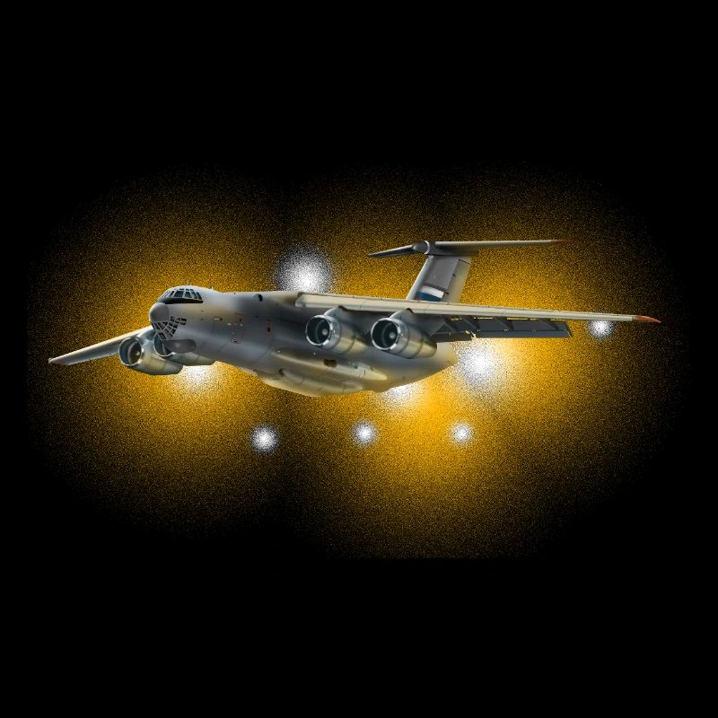 Avion-cargo en feu solaire