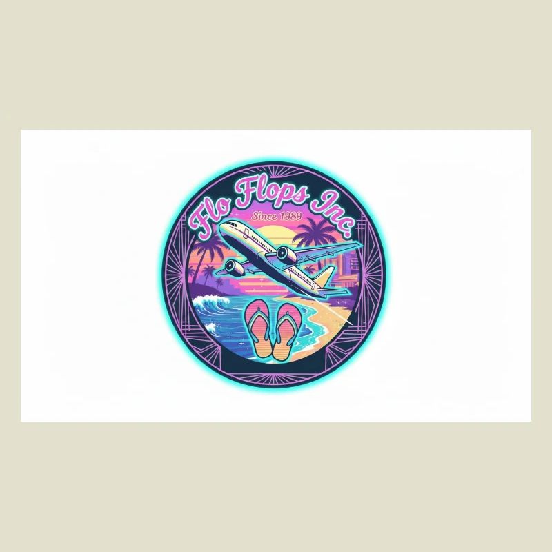 Ailes et Plage Neon Retro