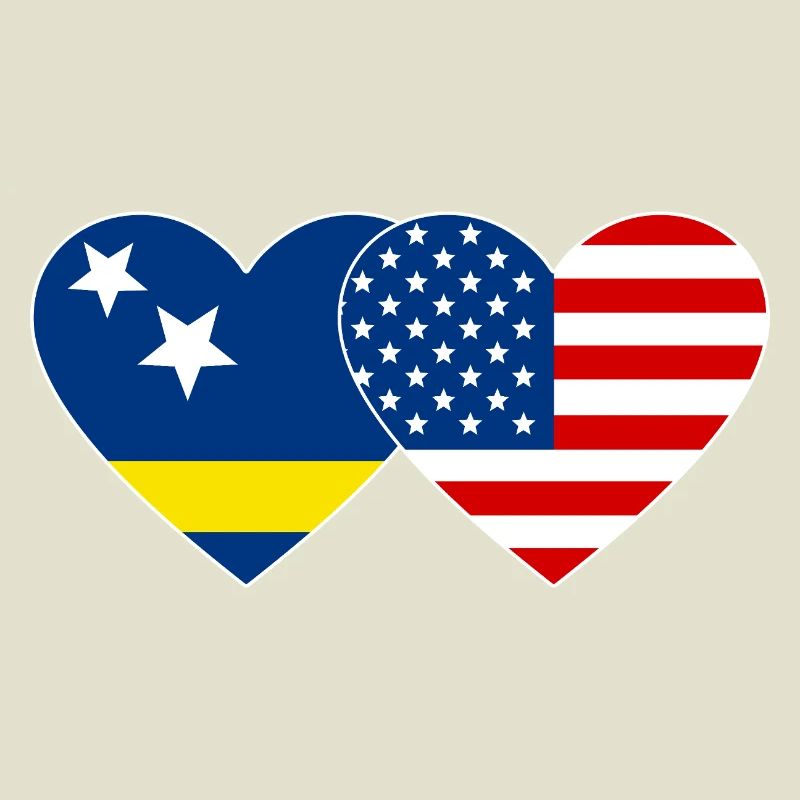 Cœur du drapeau des États-Unis de Curaçao utilisé