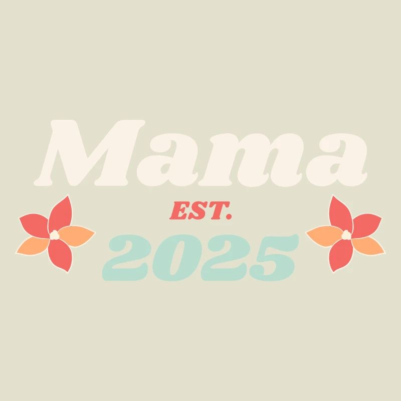 Mama Est 2025 Ich werde Mutter Retro Style