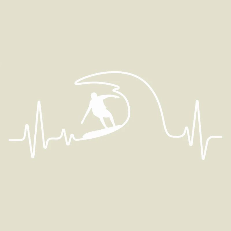 Conception de battement de cœur de vague de surf