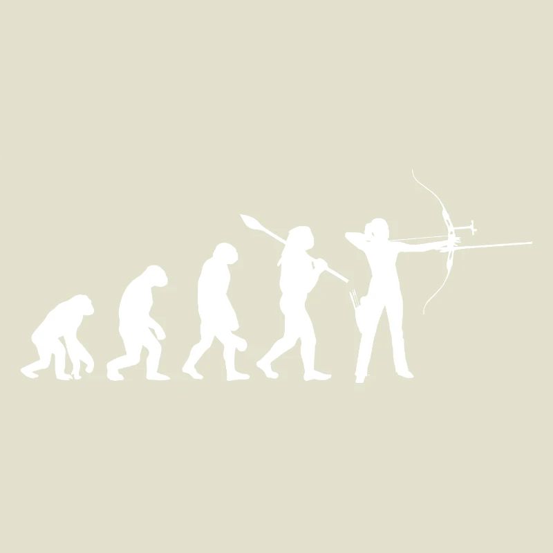 Evolution der Bogenschießfrau Bogenjägerin Sportgeschenk