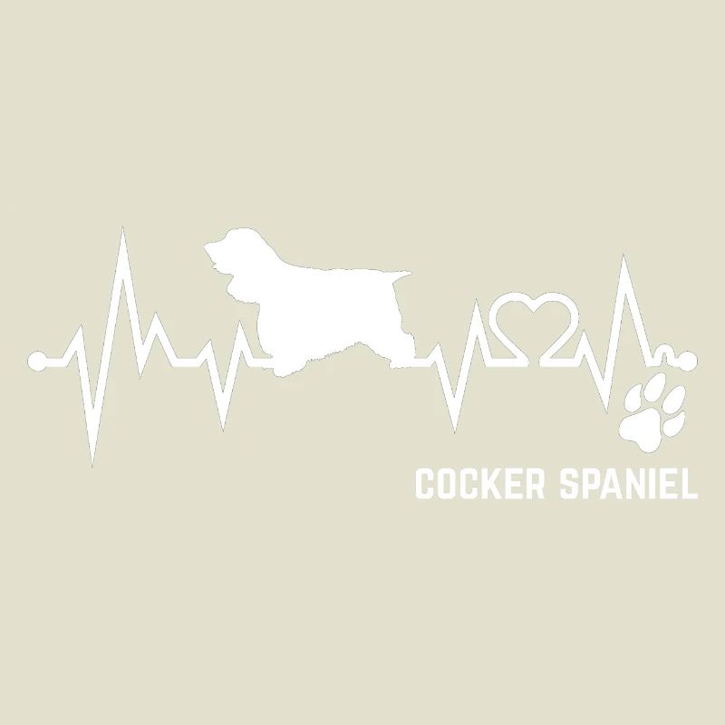Cocker Spaniel Herzschlag Puls EKG Hund Geschenk