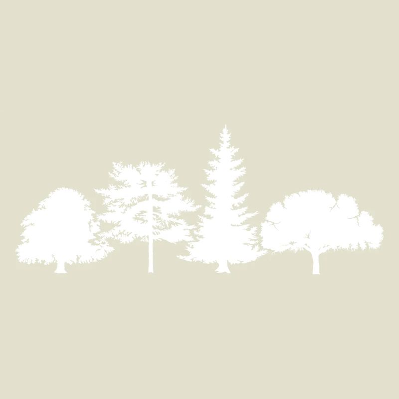 Tree Oak Birch Spruce Mixed Forest Symbol Logo icon