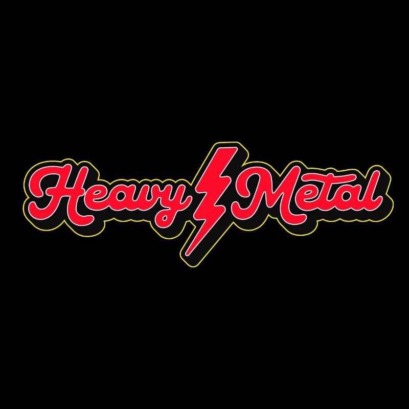 Heavy Metal Lightning Bolt Script-Logo