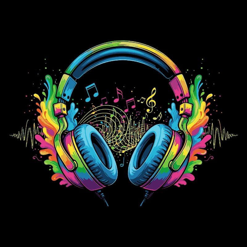 Lebendige Musik Kopfhörer Kunst