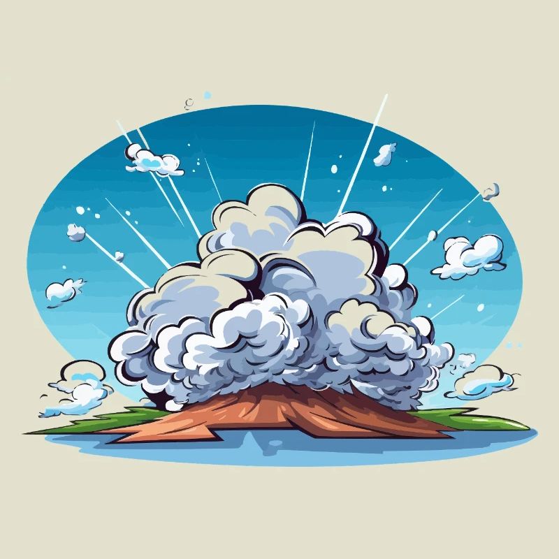 Explosion comique dans le paysage panorama