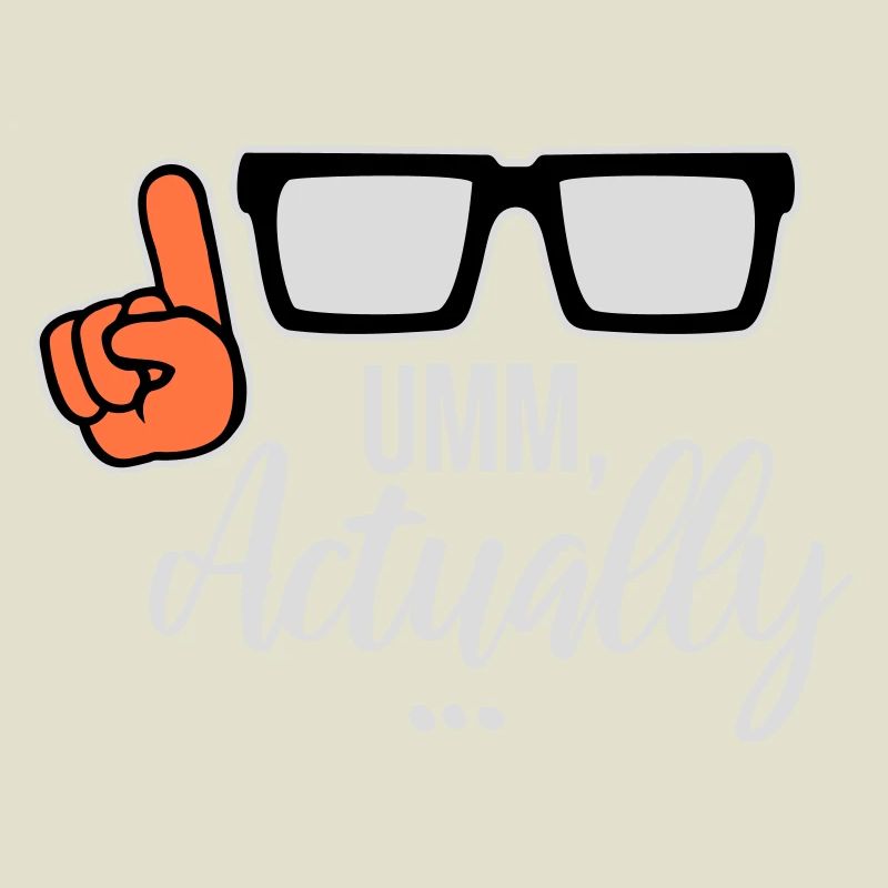 Um Actually Lustig Nerd Klugscheißer Spruch Logo