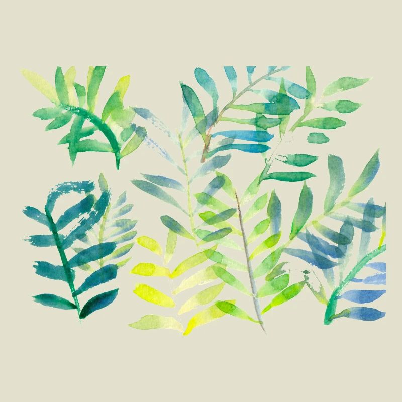 Branches de feuilles aquarelles