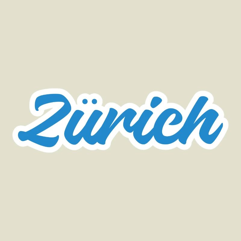Zürich Script Blau Skyline