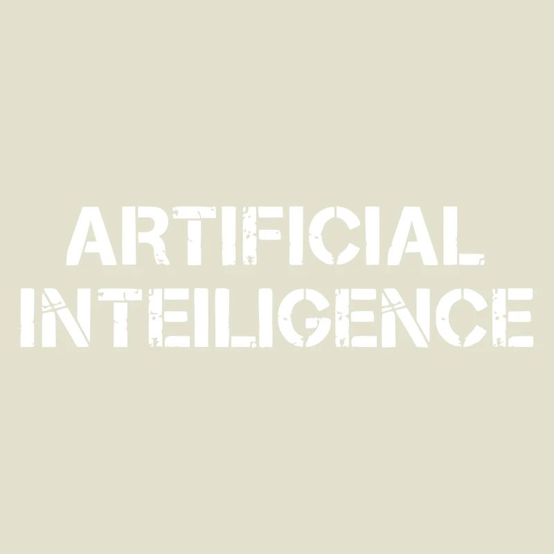 Artificial Intelligence Text Grunge Logo