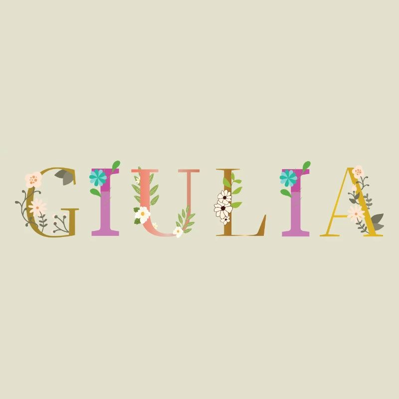 Le nom de GIULIA décoré de fleurs