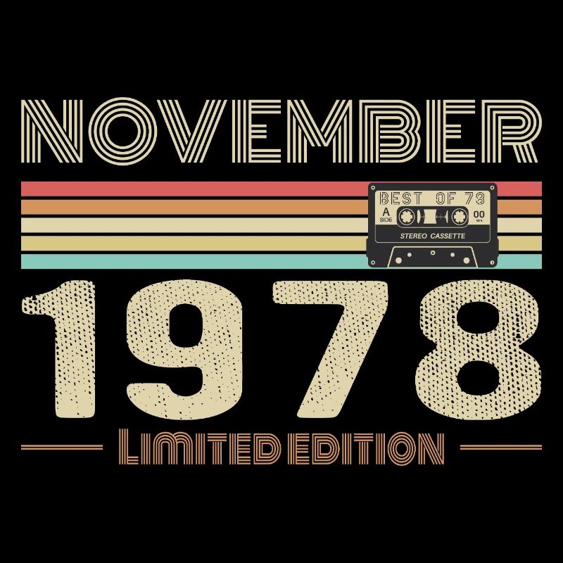 November 1978 Vintage Birthday Retro Tee