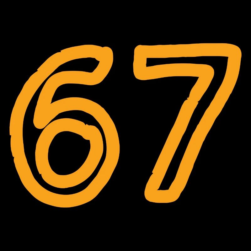 Nummer 67 in orange
