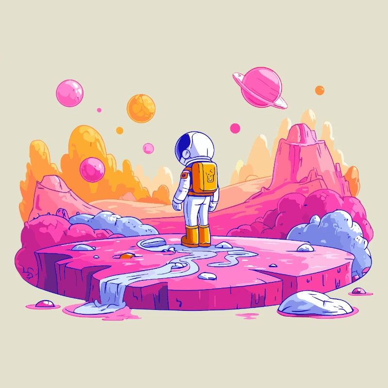 Astronaute de la planète néon