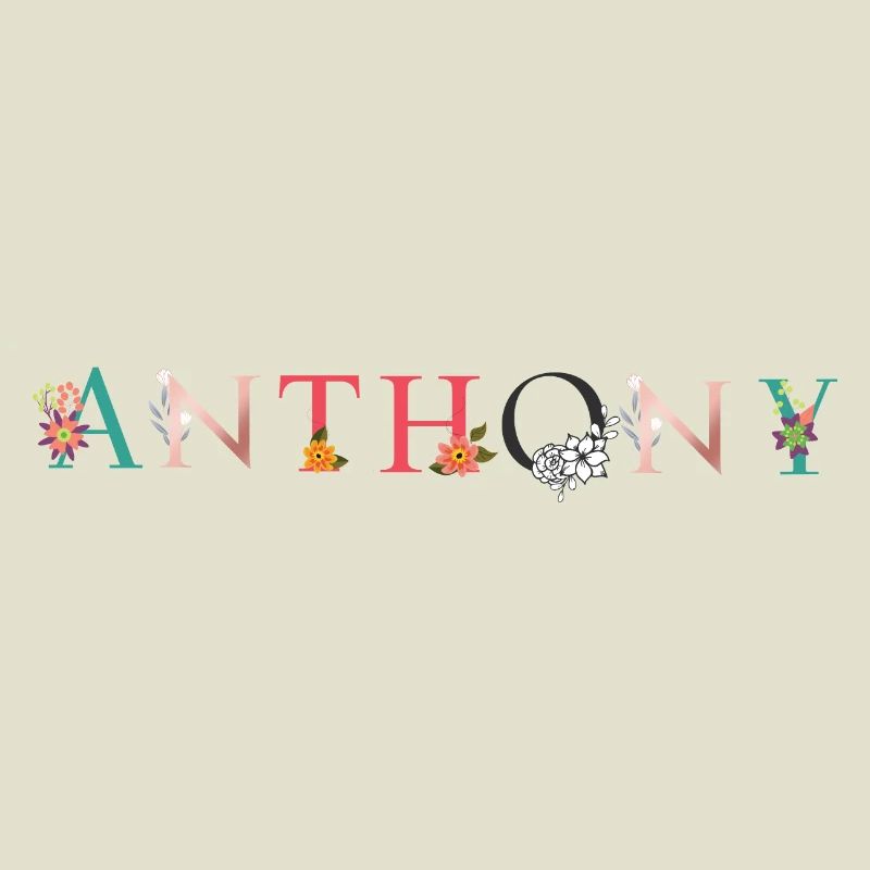 ANTHONY Nom Art avec fleurs brodées