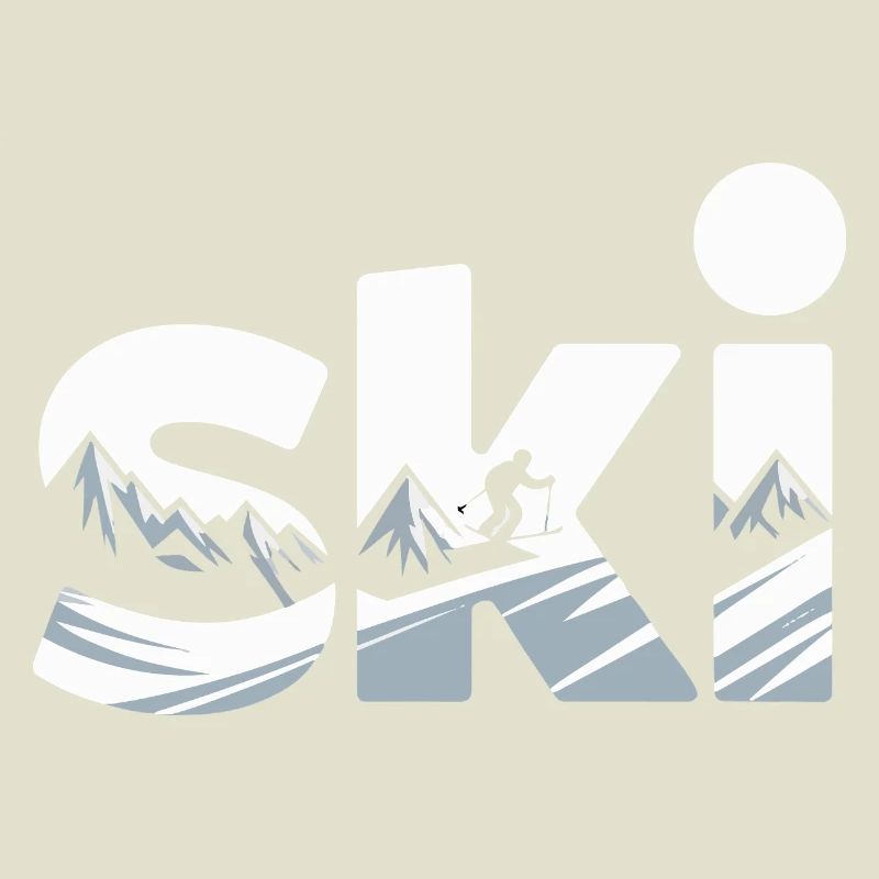 Ski Bergpanorama Typo Design