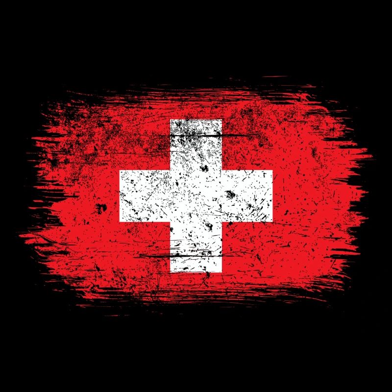 Red Brush Swiss Cross Design