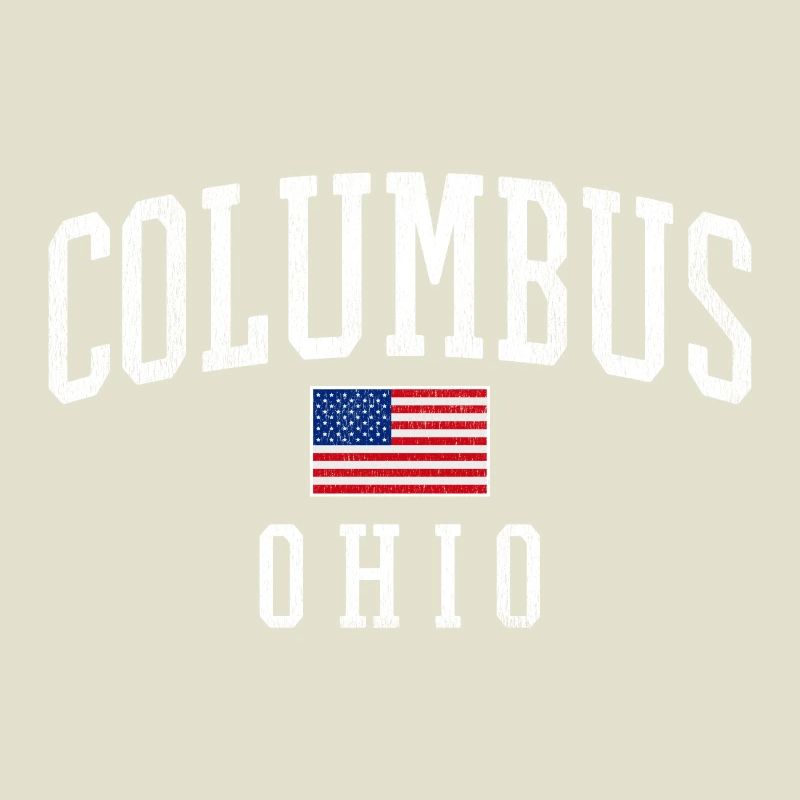 Emblème de Columbus, Ohio, avec drapeau américain