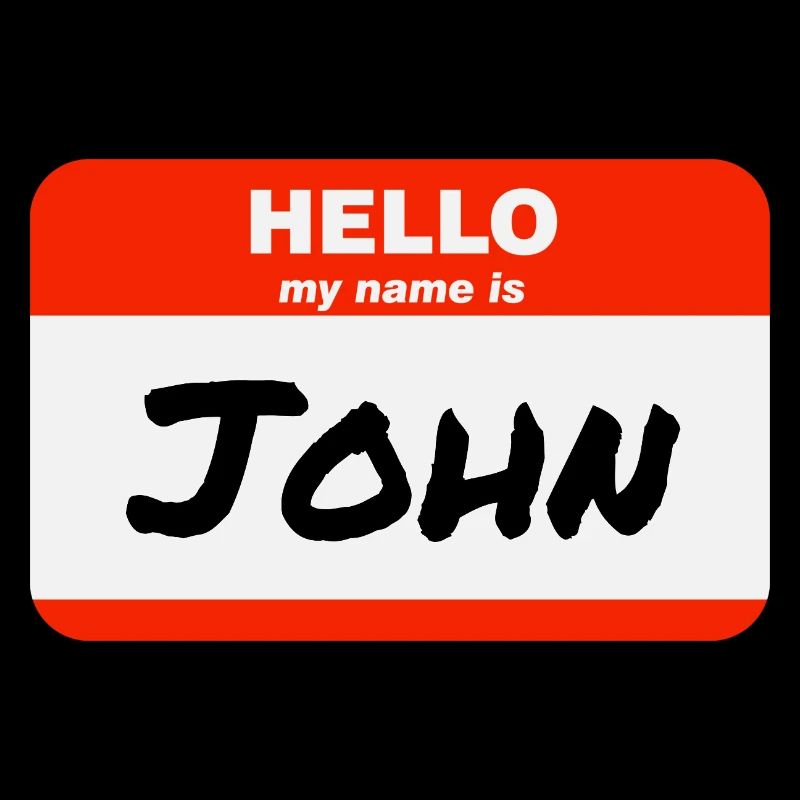 Hello My Name Is John Label Name Tag