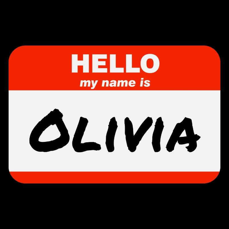 Hello My Name Is Olivia Etikett Namensschild