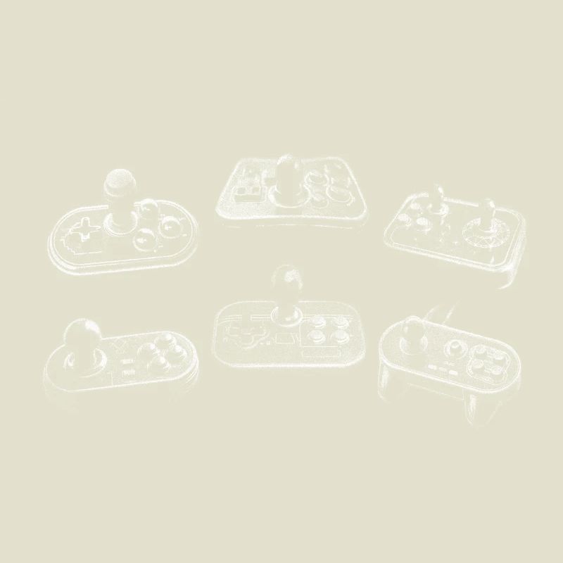 Retro Gamepads Black & White Pattern
