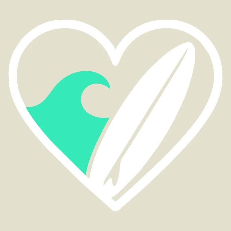 Surf Heart Board Wave Ocean Gift