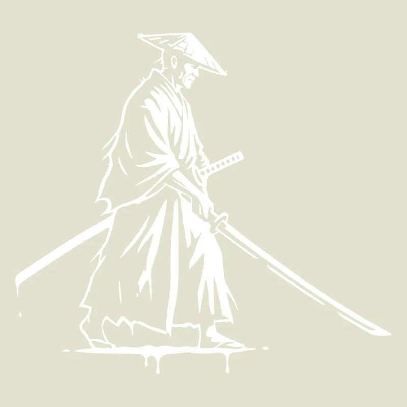 Ronin Samurai Drawing Ink Vector
