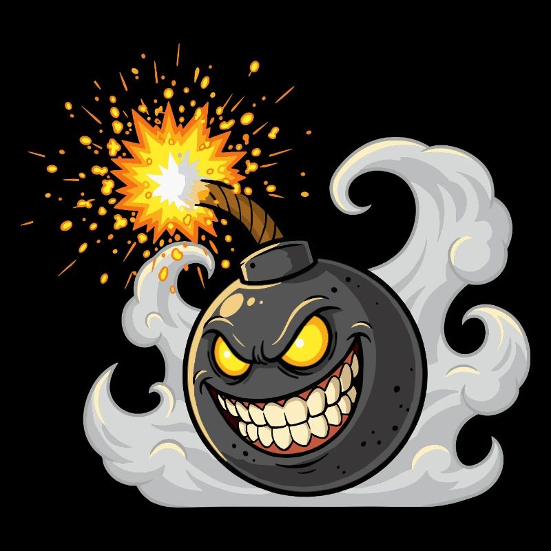 Wütige Cartoon Bombe